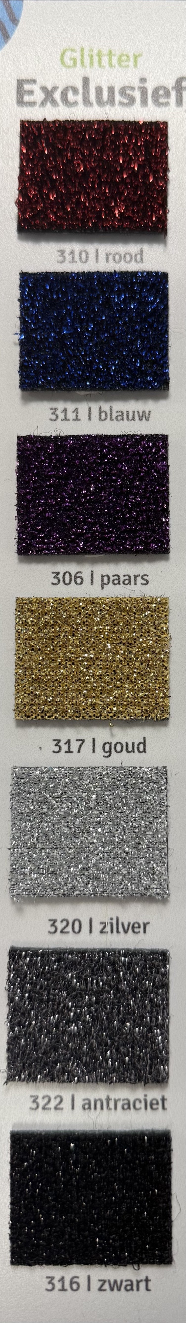 Glitterloper - 1m breed - prijs per meter