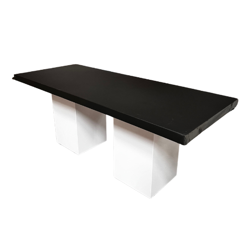 Eettafel - witte kolom - zwart - 200x80x110